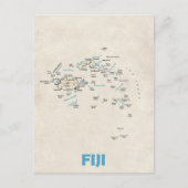 Fiji kaart briefkaart (Voorkant)