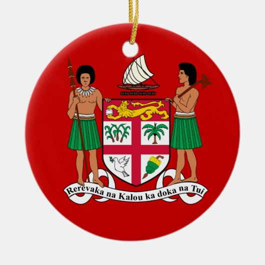 FIJI* Kerstversiering Keramisch Ornament (Voorkant)