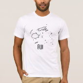Fiji Landkaart Grenslijn Fiji Omtrek Vorm T-shirt (Voorkant)