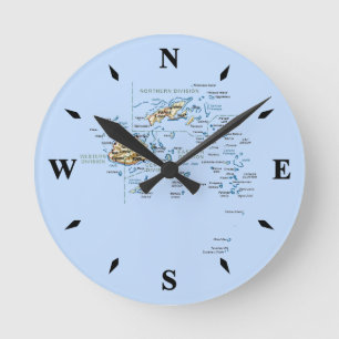 Fiji Map Clock Ronde Klok