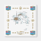 Fiji Map + Flags Magnet (Voorkant)