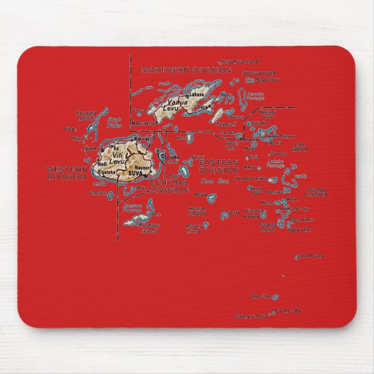 Fiji Map Mousepad Muismat (Voorkant)