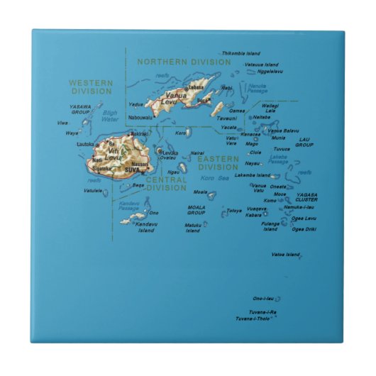 Fiji Map Tile Tegeltje (Voorkant)