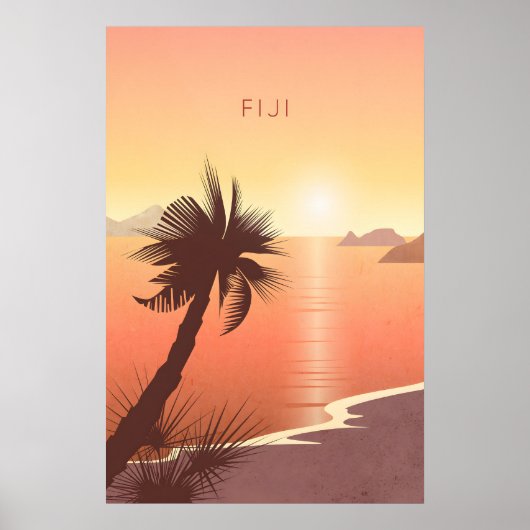 Fiji Minimale Reisposter Poster (Voorkant)