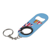 Fiji National Flag Patriotic Mini Flessenopener (Voorkant Gekanteld)