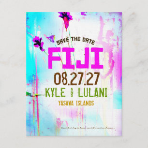 FIJI ONE sparen de Bestemming van de Datum Save The Date