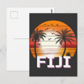 Fiji  Palm Trees Summer Beach Briefkaart (Voorkant / Achterkant)