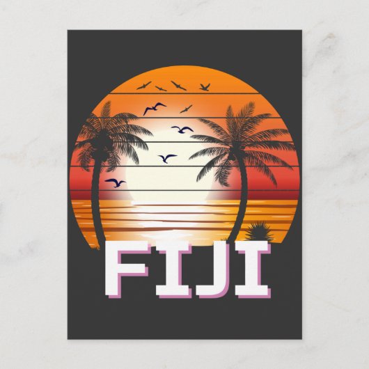 Fiji  Palm Trees Summer Beach Briefkaart (Voorkant)