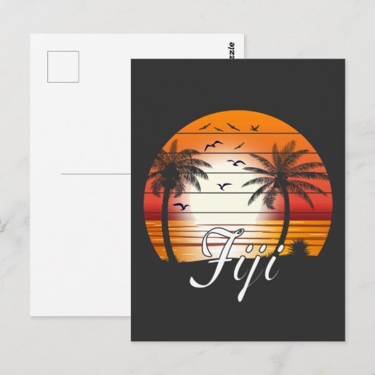  Fiji Palm Trees Summer Beach Briefkaart (Voorkant / Achterkant)