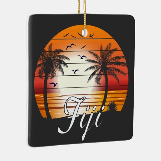  Fiji Palm Trees Summer Beach Keramisch Ornament (Rechts)