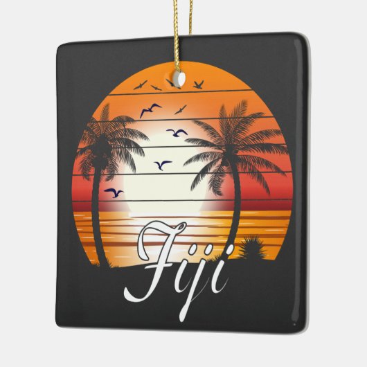  Fiji Palm Trees Summer Beach Keramisch Ornament (Links)