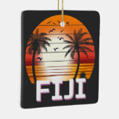 Fiji  Palm Trees Summer Beach Keramisch Ornament (Rechts)