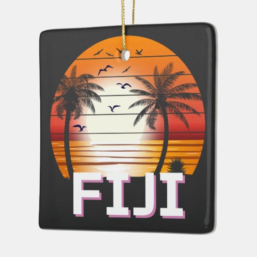 Fiji  Palm Trees Summer Beach Keramisch Ornament (Links)