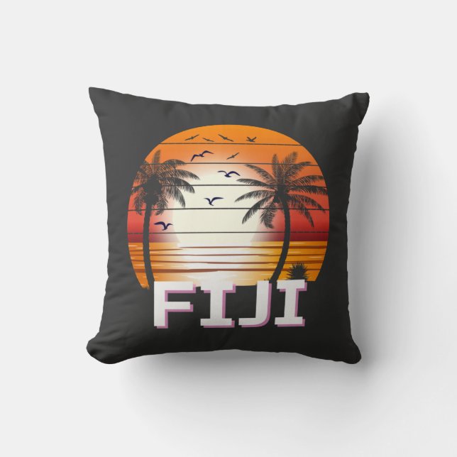 Fiji  Palm Trees Summer Beach Kussen (Voorkant)