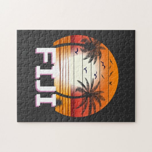 Fiji Palm Trees Summer Beach Legpuzzel (Horizontaal)