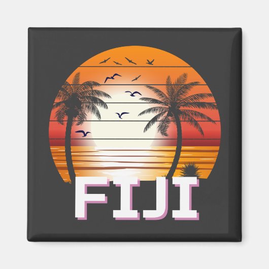 Fiji Palm Trees Summer Beach Magneet (Voorkant)