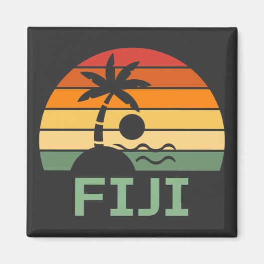 Fiji Palm Trees Summer Beach Magneet (Voorkant)