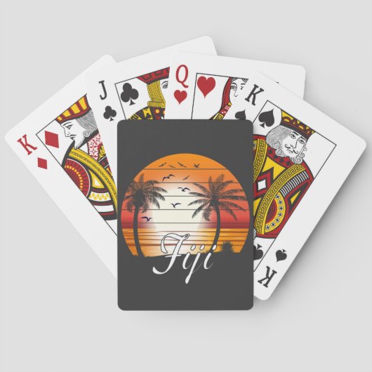  Fiji Palm Trees Summer Beach Pokerkaarten (Achterkant)
