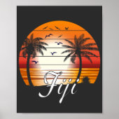  Fiji Palm Trees Summer Beach Poster (Voorkant)