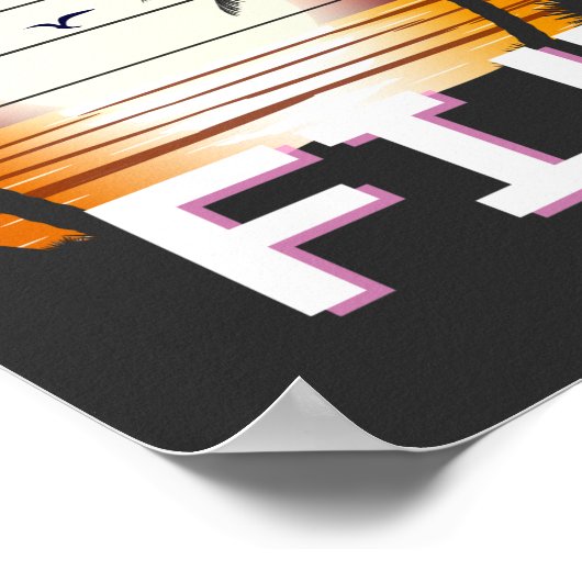 Fiji  Palm Trees Summer Beach Poster (Hoek)