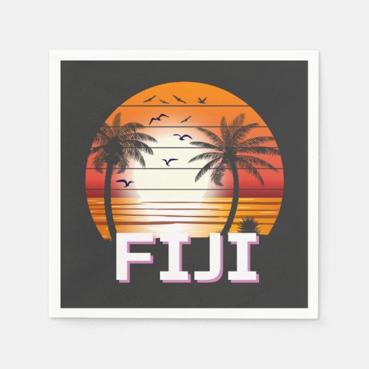 Fiji Palm Trees Summer Beach Servet (Voorkant)