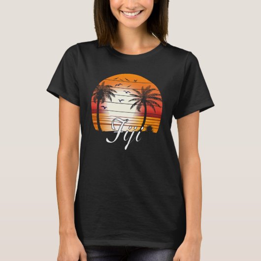 Fiji Palm Trees Summer Beach T-shirt (Voorkant)