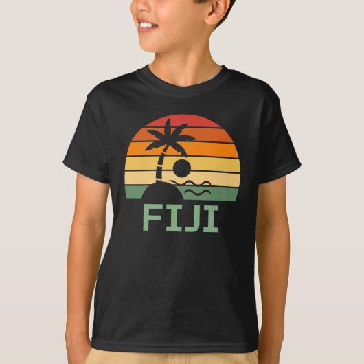Fiji Palm Trees Summer Beach T-shirt (Voorkant)