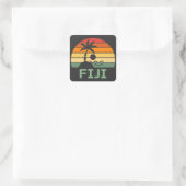 Fiji  Palm Trees Summer Beach Vierkante Sticker (Tas)