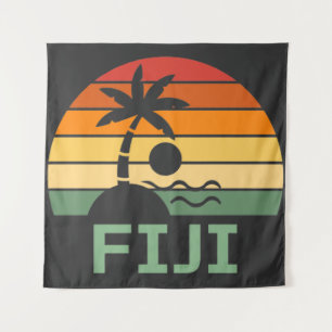 Fiji  Palm Trees Summer Beach Wandkleed