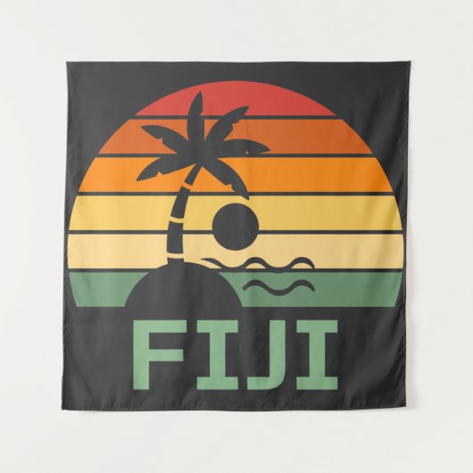 Fiji Palm Trees Summer Beach Wandkleed (Voorkant (horizontaal))