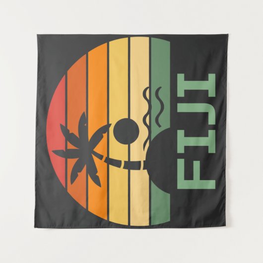 Fiji  Palm Trees Summer Beach Wandkleed (Voorkant)