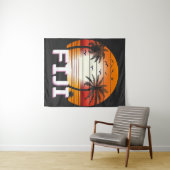 Fiji Palm Trees Summer Beach Wandkleed (In Situ (horizontaal))