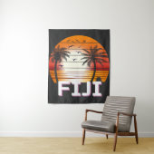 Fiji Palm Trees Summer Beach Wandkleed (In situ)