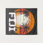 Fiji Palm Trees Summer Beach Wandkleed (Voorkant (horizontaal))