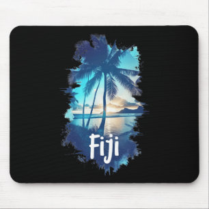 Fiji Palmbomen Strand Zonsondergang Vakantie Souve Muismat