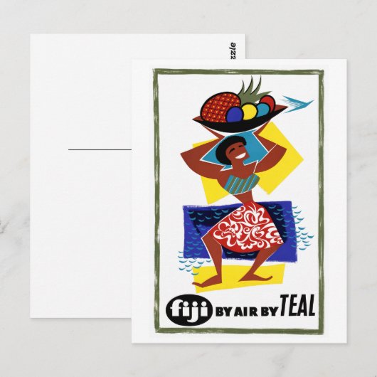 Fiji-Poster teruggezet Briefkaart (Voorkant / Achterkant)