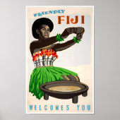 Fiji Restaurated Vintage Travel Poster (Voorkant)