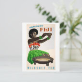Fiji Restaurated Vintage Travel Poster Briefkaart (Staand voorkant)