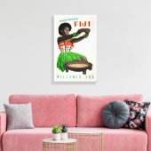 Fiji Restaurated Vintage Travel Poster Canvas Afdruk (Insitu (Woonkamer))