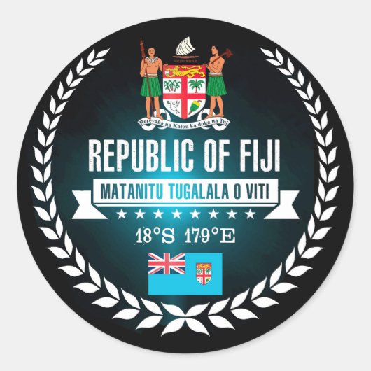 Fiji Ronde Sticker (Voorkant)