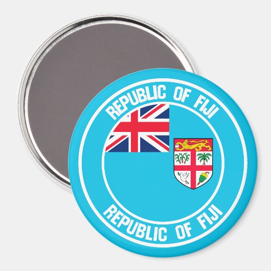 Fiji Round Emblem Magneet (Voorkant / Achterkant)
