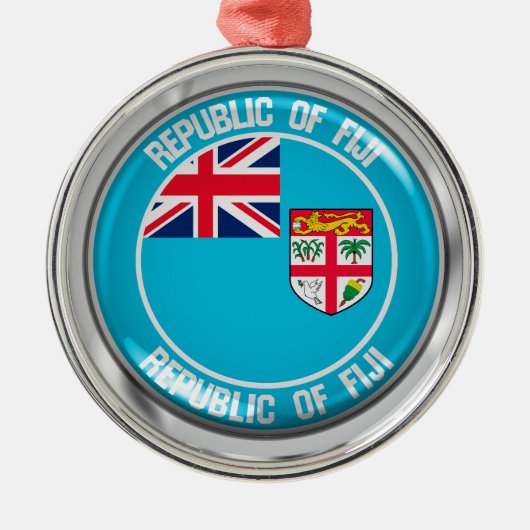 Fiji Round Emblem Metalen Ornament (Voorkant)