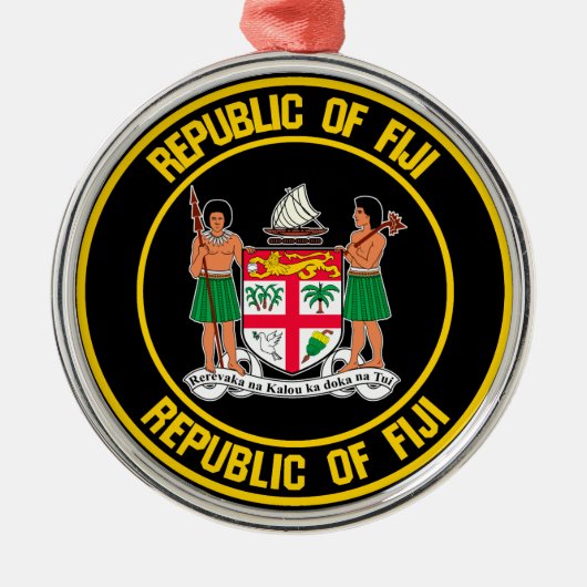 Fiji Round Emblem Metalen Ornament (Voorkant)