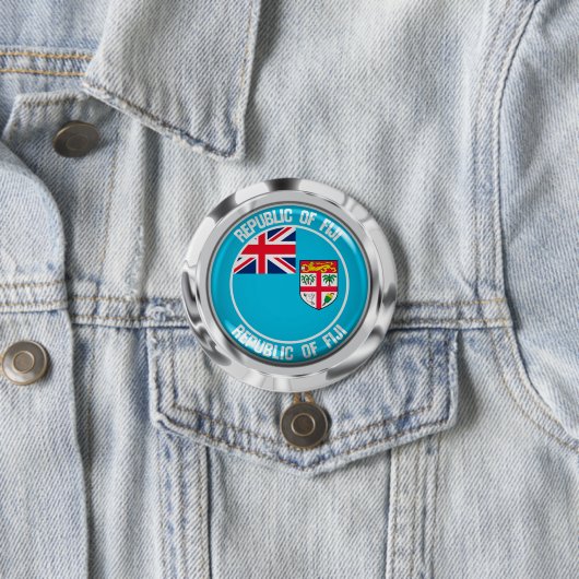 Fiji Round Emblem Ronde Button 7,6 Cm (In situ)
