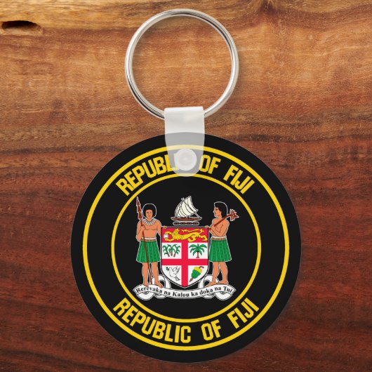 Fiji Round Emblem Sleutelhanger (Voorkant)