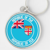 Fiji Round Emblem Sleutelhanger (Voorkant)