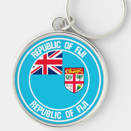 Fiji Round Emblem Sleutelhanger (Voorkant)