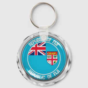 Fiji Round Emblem Sleutelhanger