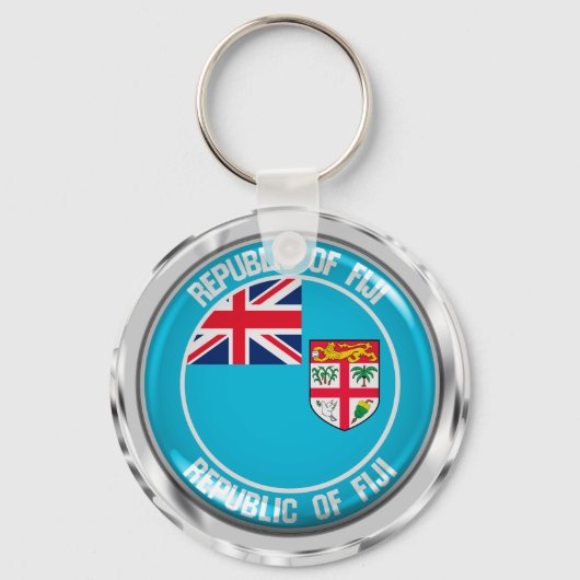 Fiji Round Emblem Sleutelhanger (Voorkant)