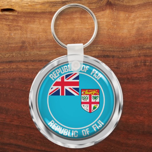Fiji Round Emblem Sleutelhanger (Voorkant)